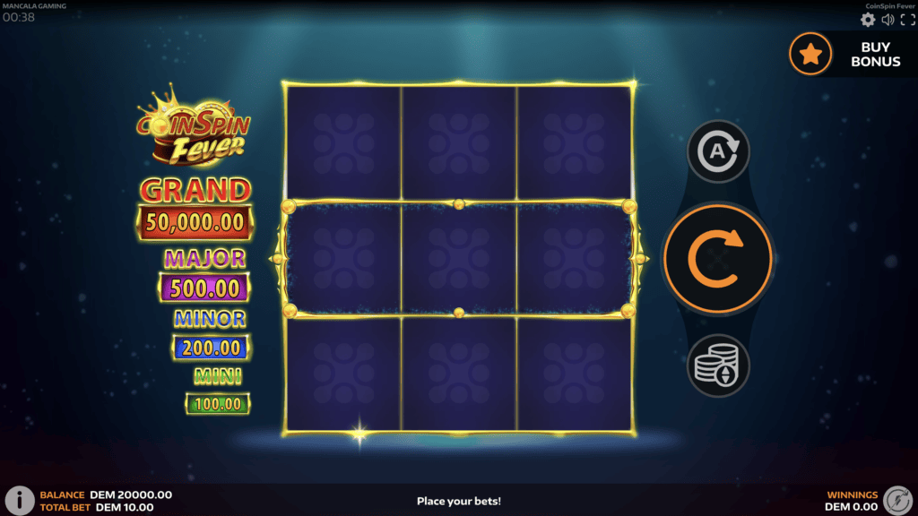 CoinSpin Fever Mancala Gaming ekran startowy
